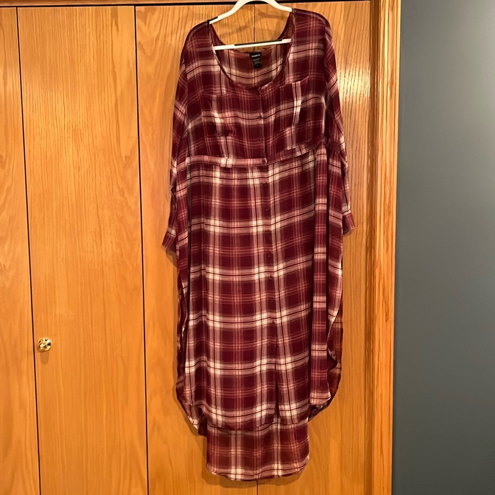 Torrid Size 4 sheer plaid dress